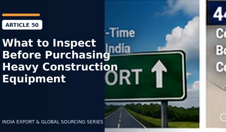 What to Inspect Before Purchasing Heavy Construction Equipment