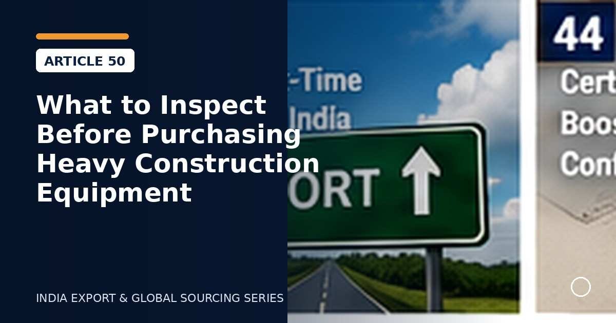 What to Inspect Before Purchasing Heavy Construction Equipment